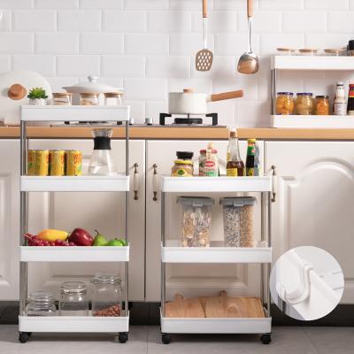 China Eco-Friendly Removable Multi-Layer Shelf Mobile Storage Organizer With Wheels for sale