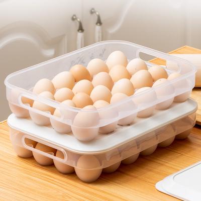 China Fresh Keep Kitchen 24 Grid Fridge Egg Storage Holder Organizer Clear Stackable Plastic Egg Acrylic Storage Container for sale