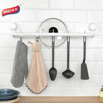 China Kitchen Tools Hanger Accessories Suction Towel Rail Bar Bath Towel Shelf Storage Rack Viable Hanging Towel Rail Shelf For Kitchen for sale