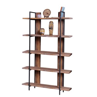 China Cheap Convertible Custom MDF Furniture Metal Wheel Bookcase Wood Material Shelf for sale