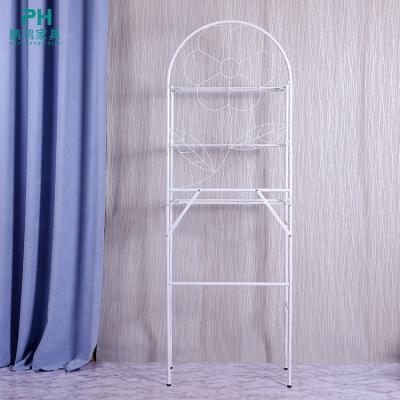 China Floor Type Over The Bathroom Wire Rack Over The Toilet Space Saver Rack Shelf Silver Shelf For Bathroom for sale