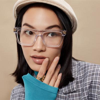 China For Optical Glasses And Decoration Big Square Eyeglasses Designer Clear Eye Glasses For Men And Women Acetate Glasses for sale