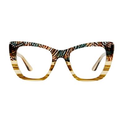 China Of the hot selling eye glass frame of optical glass spectacle frames and decoration fashion trend acetate eyeglasses for woman for sale