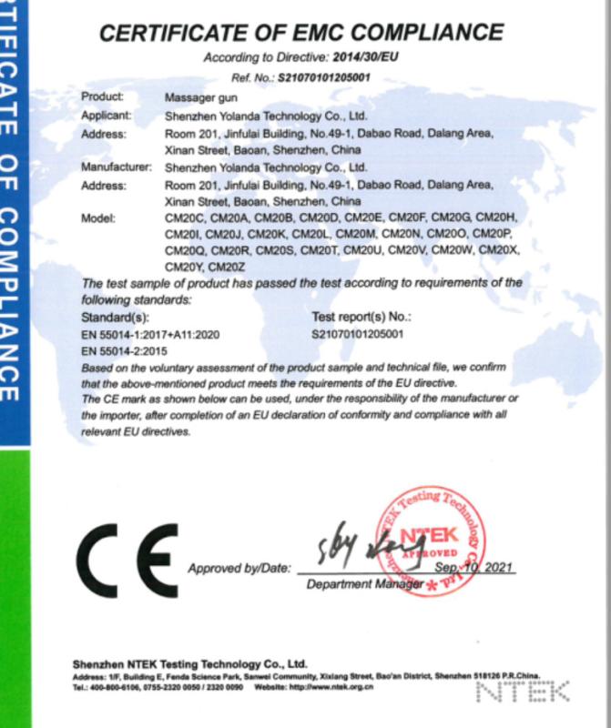 CE - Shenzhen Yolanda Technology Co., Ltd.