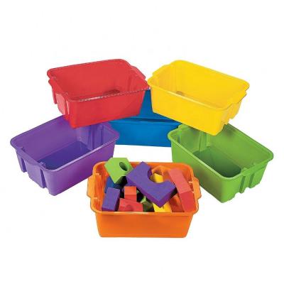 China Who respects the environment; Factory Outlet Hot Sale Assorted Colors Cheap Plastic Stacking Bins PP Containers Custom Classroom Storage Tubs Multifunctional Storage Boxes for sale