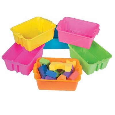 China Wholesale Neon Tubs Universal Classroom Plastic PP Stacking Tidy Organizer Viable Storage Bins Containers High Quality Storage Boxes for sale