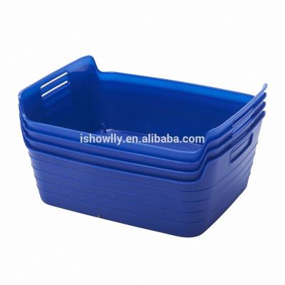 China Who respects the environment; Bendi Factory Outlet Hot Selling Medium Blue Trash Cans With Flexible Handles Home Office Supplies Plastic Organizers Storage Boxes Flexible Trash Bin for sale