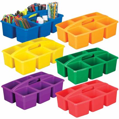 China NEW Hot Viable Colorful Serving Tool School Office Supplies Organizer Divided Caddy Cheap Classroom Table Storage Plastic Caddies for sale