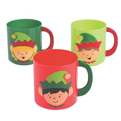 China 8 ounces viable. 230ml Cheap Fashion Wholesale Colorful Promotional Popular Costume Elf Plastic Mugs With Handles Manufacturer for sale