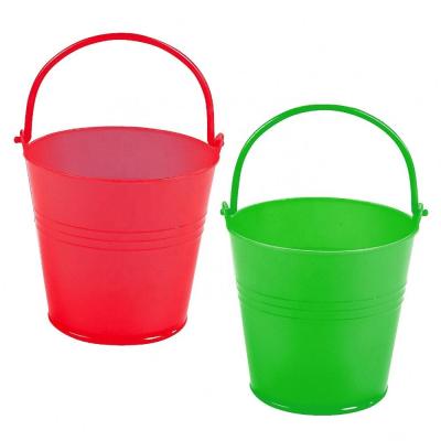 China New Hot Sale Custom Cheap Promotional Novelty Funny Viable Mini Festive Christmas Color Pails Small Plastic Buckets With Handle for sale