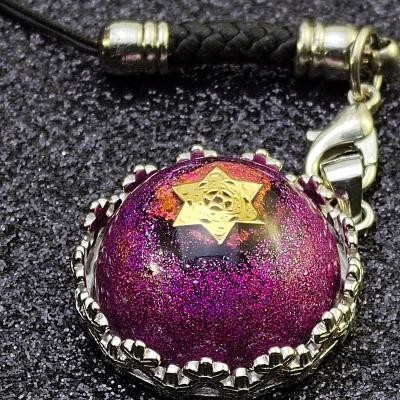 China China 7 Chakra Orgone Key Chain Orgonite Energy Geometric Pendant Key Ring Epoxy Car Suspension Ornament for sale