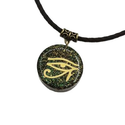 China Egypt All Seeing Eye Talisman Sophisticated Design With Resin Obsidian Customized Orgonite Pendant Amulet for sale