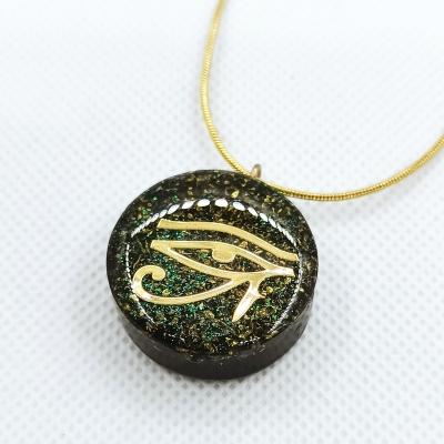 China Egypt Orgonite Horus Amulet Couple Key Chain Pendant Sophisticated Design With Resin Obsidian Customized Pendant for sale