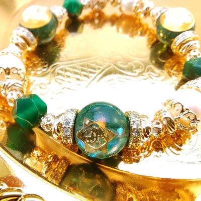 China Crystal Precious Metal India Resin Tiger Eye Green Stone Natural Orgonite & Handcrafted Bracelets for sale