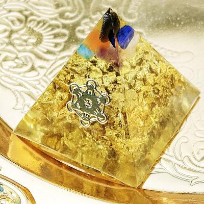 China India Wholesale 80mm 7 Chakra Meditation Orgonite Pyramid Energy Healing Natural Stone Seven Pyramid for sale