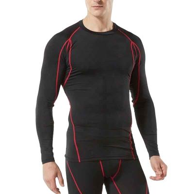 China Breathable Quick Dry Athletic Compression Shirt Base Layer Tight Shirts Long Sleeve Gym Wear For Men for sale