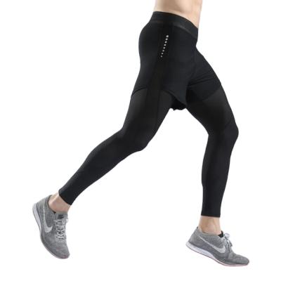 China 2020 OEM Breathable Fake Compression Wear Tights Men Workout Two Piece Joggers for sale