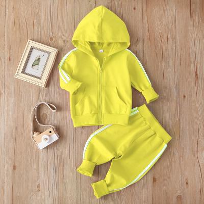 China 2021Winter Baby Tracksuit Zipper Hoodie Suit Sweatsuits Sleeve Jacket Unisex Compressed Full 2 ​​Pcs Coat Sweatpant Set Kids Tracksuits for sale