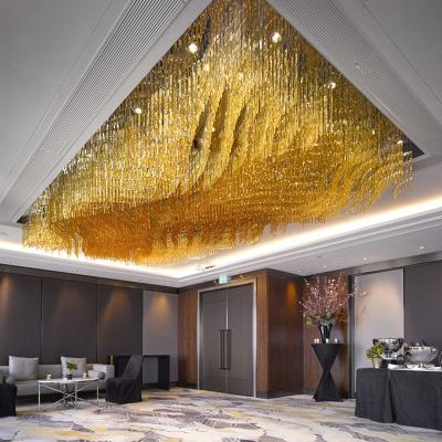 China Custom Luxury Modern Design Meeting Venue Banquet Hall Modern Design Ceiling Crystal Chandelier For Hotel Lobby for sale