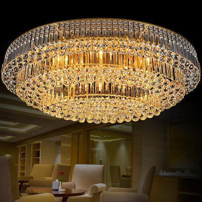 China Hot Sale Modern Customized Luxury Pendant Light For Home Hotel Gold Metal Round Big Glass Colored Crystal Chandelier for sale