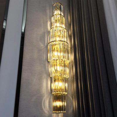 China Modern Design Luxury Indoor Decor Crystal Lamp for Living Room Bedside Dining Room Aisle Modern LED Crystal Wall Lights for sale