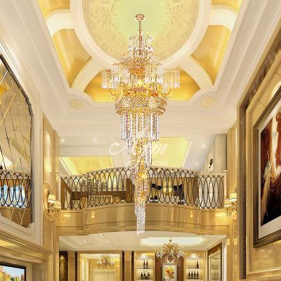 China Modern Design Contemporary Indoor Lighting Retro Gold With Crystal Chandelier Luxury Led Pendant Light for sale