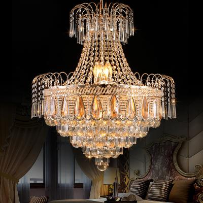 China Modern Luxury Custom Crystal Long Stair Chandelier Villa Restaurant Hotel Pendant Lamp for sale