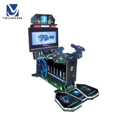 China Coin Operated Arcade Electronic Slot Pusher Kids Toss Ticket Redemption Game Shooting Machine For Children W260*D152*H162CM à venda