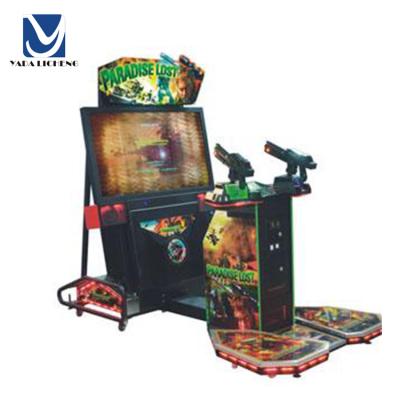 China Coin Operated Arcade Electronic Slot Pusher Kids Ticket Redemption Gun Shooting Game Machine For Children W260*D152*H162CM à venda