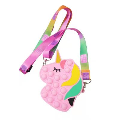 China Factory Wholesale New Water Resistant Rainbow Unicorn Sensory Fidget Bubble Poppers Bags For Girls for sale