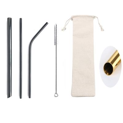 China 8.5 Inch Viable Colorful Titanium Metal Drinking Straw For Bar Party Cocktail for sale