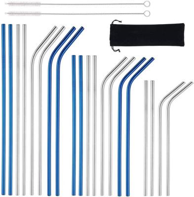 China Sustainable Custom Logo Stainless Steel Metal Eco Friendly Reusable Drinking Straw With Silicone Tips for sale