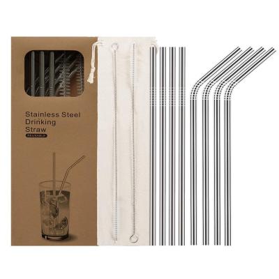 China Sustainable Eco - Friendly 304 Black Metal Drinking Reusable Stainless Steel Straws for sale