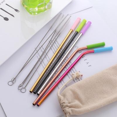 China Sustainable Laser Logo Free Reusable Metal Colorful Stainless Steel Straw With Environmental Protection for sale