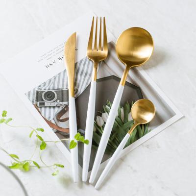 China Romantic Luxury Wedding Party Rose Dinnerware Stainless Steel Fork Knife Spoon Knife Cutlery Set Flatware Set for sale