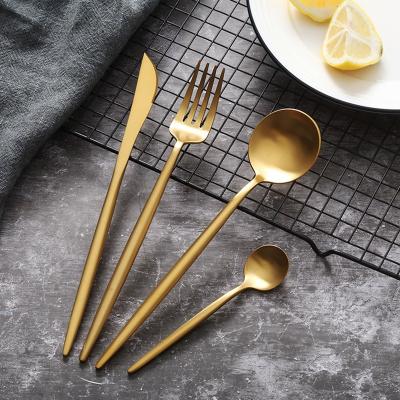 China Global Viable Buyers 18/10 Gold Flatware Set Stainless Steel Gold Covered Dinnerware Set Products for sale