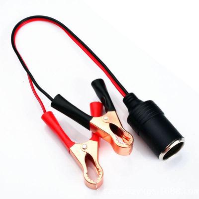 China 12-24V Automotive Storage Battery Cable Fire Line Bold Battery Clip Connection Pure Copper Cable To Cigarette Power Lighter Adapter for sale