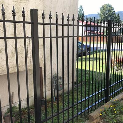 China Factory Easily Assembled Cheap Hot Dipped Galvanized Fence Picket Fence Wrought Iron Fence Panels Steel Palisade for sale