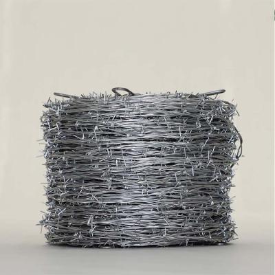 China Government Buildings And Pasture Border Anti-Corrosion Barbed Wire 500 Meters PVC Coated Barb Wire Price Per Roll Hot Dipped Galvanized for sale