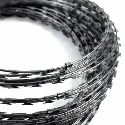 China Government Buildings and Pasture Border Stainless Steel Chain Razor Barbed Wire High Quality Flat Coil Galvanized Concertina Barbed Wire for sale