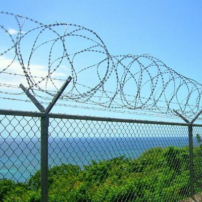 China Government Buildings and Pasture Boundary Customized Type BTO-30 Galvanized Concertina Razor Wire Farm Fence PVC Coated Razor Barbed Wire Coils for sale