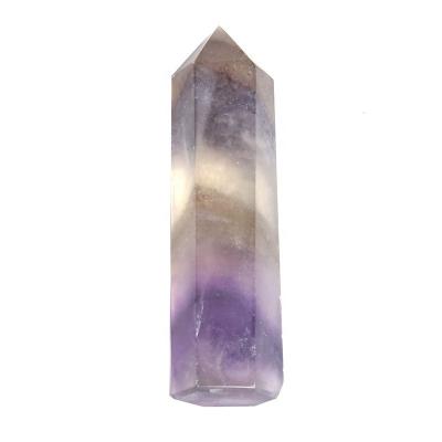 China China Natural Quartz Fluorite Stone Wand Polished Point Purple Crystal Tower For Fengshui Decoration for sale