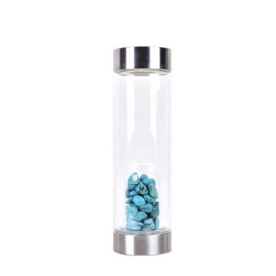 China Wholesale Viable Natural Healing Elixir Water Bottle Gemstone Crystal Gem Infused Crystal Water Bottle for sale