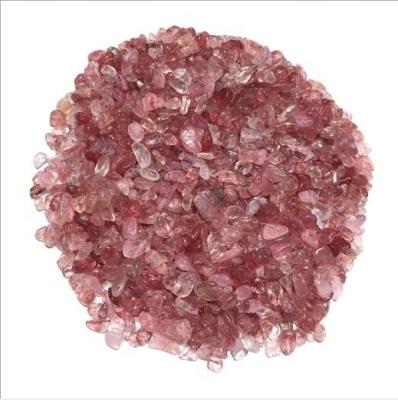 China China High Quality Strawberry Quartz Rose Quartz Natural Crystal Degaussing Transparent Crystal Gravel for sale