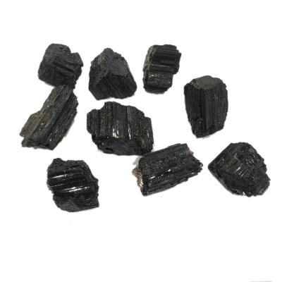 China Wholesale Natural Raw Black Crystal Tourmaline China Stone Rough Stone for sale