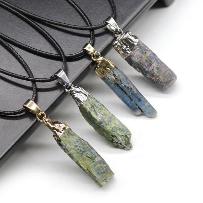 China China wholesale natural raw stone plated gold&silver crystal therapy pendant for sale