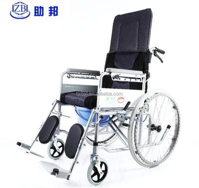 China Durable Height Adjustable Light Weight Lying-down Wheelchair With Big Wheel for sale