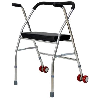 China Disabled Adult Foldable Rehabilitation Center Physiotherapy Rehabilitation Walker Rollator with Seat for sale