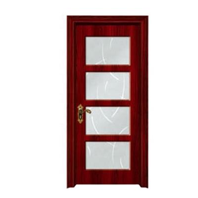 China Most Popular Excellent Quality Hostel Modern Bedroom Flat Solid Panel PVC Glass Door Design for sale