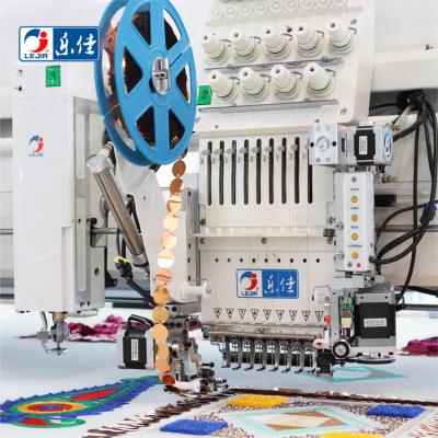 China Garment shops Lejia multifunction sequins+cording+chenille+flat mixed computerized embroidery machine for sale